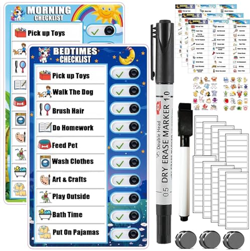Kids Chore Chart Dry Erase Task Board Magnetic Daily Routine