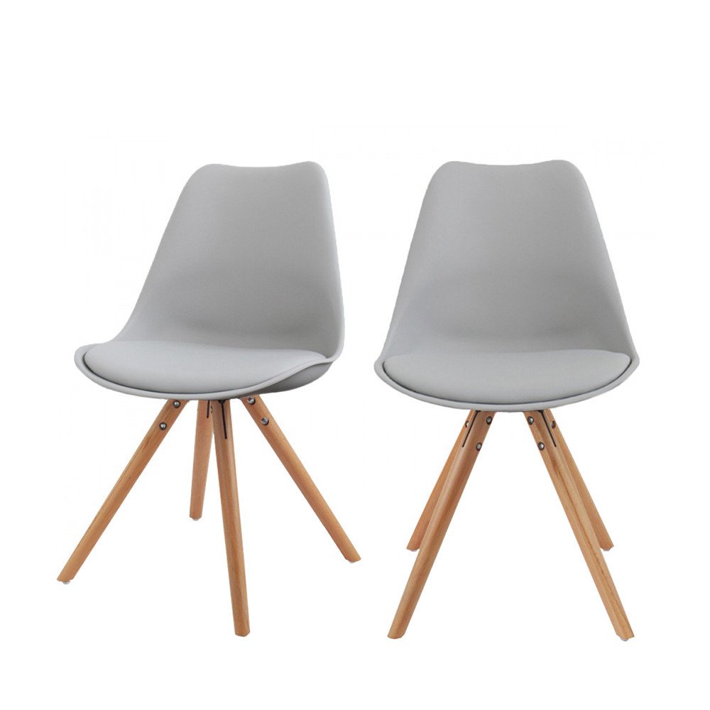 Chaises Ormond Round par lot de 2 en coloris gris pour salle à manger