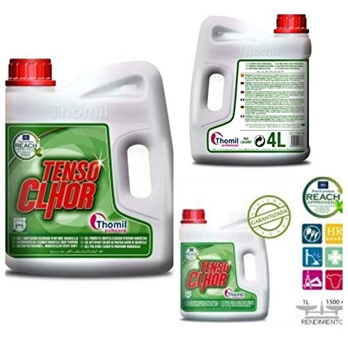 GEL LIMPIADOR CLORADO PERFUME MARSELLA. Muy adecuado en limpieza e higienización de suelos sin tratar o como desincrustante-blanqueador de suelos de piedra natural. Perfume Marsella. Garrafa 4l (1)