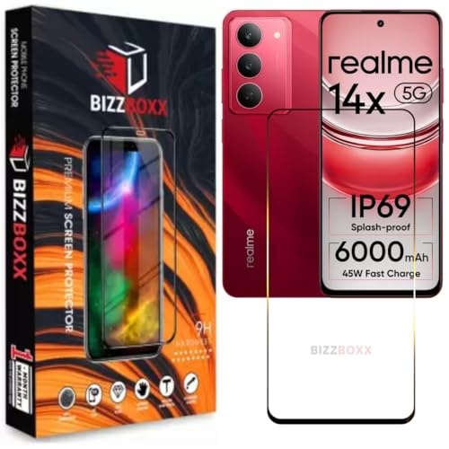 Image of Compatible With realme 14x 5G Tempered Glass Screen Protector Guard With Precise Edges - High Definition, Shatterproof, Easy Install, Anti-Fingerprint Screen Guard (Realme 14x) - Pack of 1