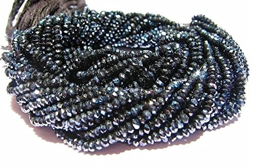 Mystic black spinel en fil de 14 pouces LKBEADS, perles rondelles noires de 3,5mm pour loisirs