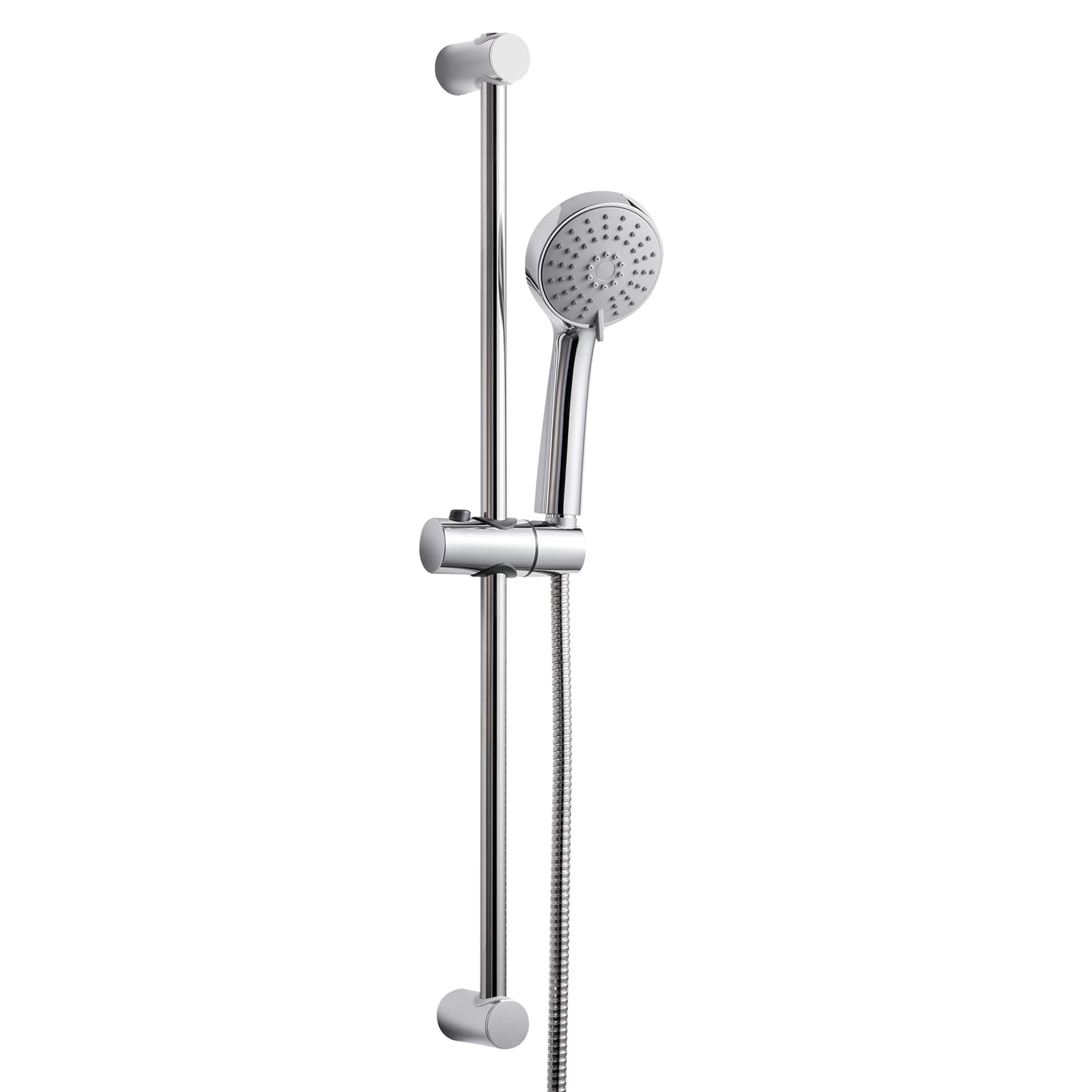 OFFO Shower Riser Rail Kit, Shower Slide Bar 60cm with 3 Modes Shower Head and Hose Set, 1.6m Stainless Steel Hose