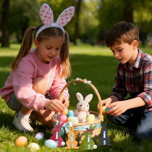 16-Teilig Ostergeschenke Geldgeschenk Ostern Set, Filz Osterhasen Geldgeschenk Verpackung Mit Pompons Und Schleifen, Kreative Osterdeko Für Erwachsene Und Familie, Ostergeschenke Kinder