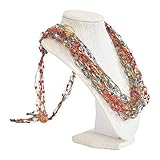 CROCHETLACES Adjustable Soft LIGHTWEIGHT Crochet Yarn Fashion Necklace Scarf- Color Jewels