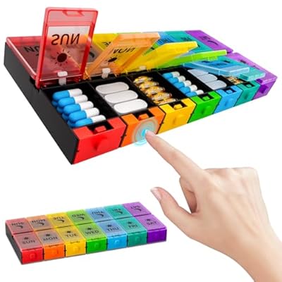 Push Button Weekly Pill Organizer 2 Times a Day...