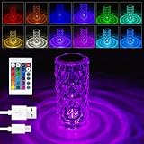 AVCXEC Lámpara de Mesa de Diamante de Cristal, Lámpara LED Táctil Cambio Control Remoto para Sala de Estar Dormitorio Comedor