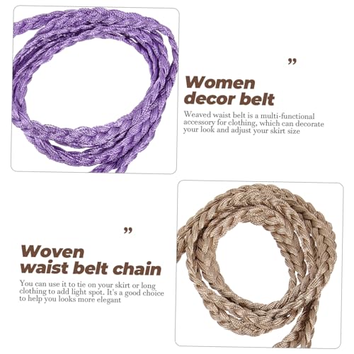 Hemoton 5pcs Woven Tassel Waist Belts for Women Multi Color Rope Belts for Dresses Skirts Pants Versatile Decorative Waistband3