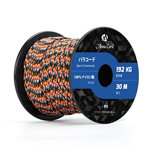 Abma Cord �p���R�[�h 3mm 3�c 30m 100���i�C���� ���[�v �҂� �L�����v �A�E�g�h�A�p �ω׏d192kg-�Ă̓��̏o