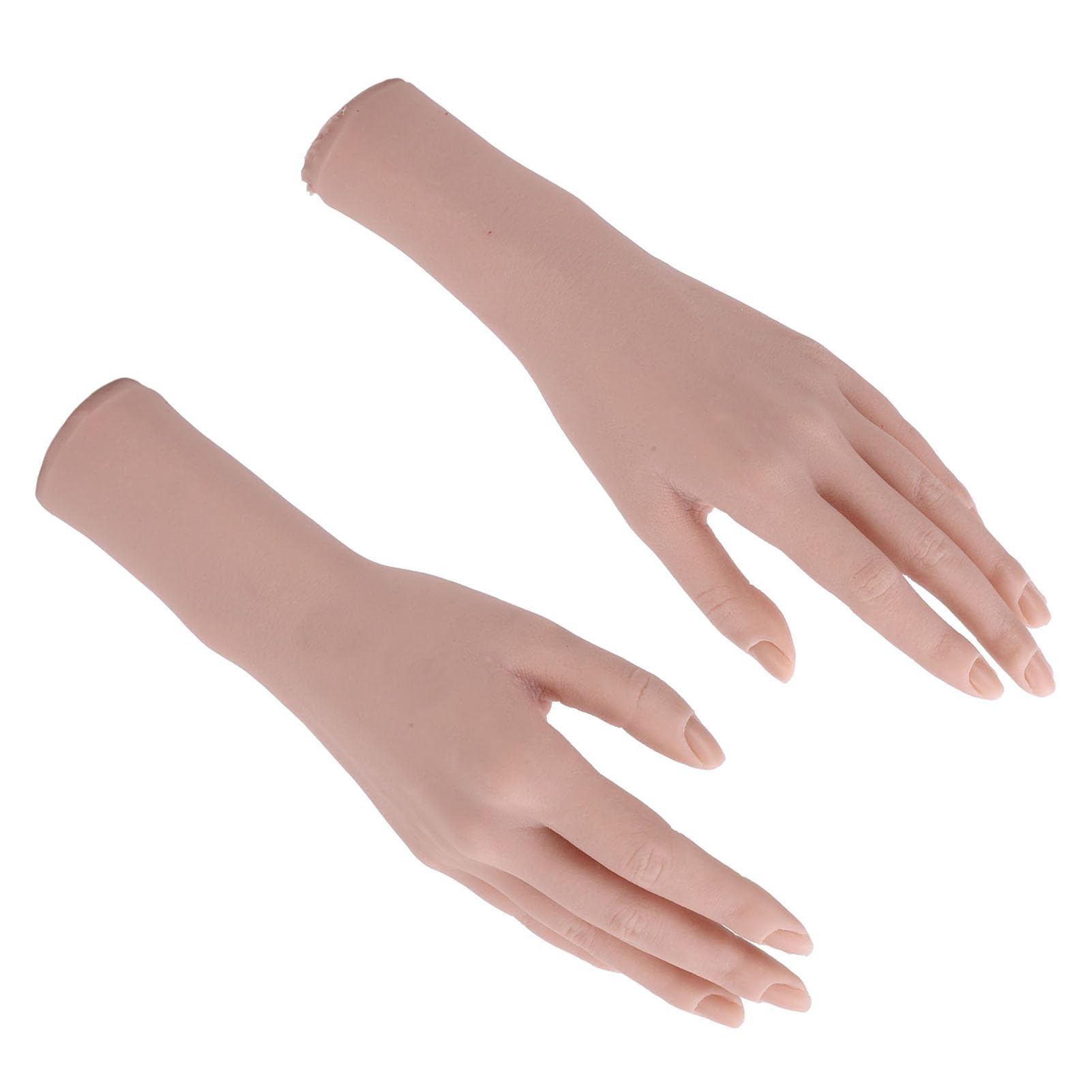 TOPINCN Biegbares Weibliches Handmodell aus Silikon für die Nail-Art-Übung, Wiederverwendbares Display-Handmodell, Weiche Trainingshand für Maniküre-Anfänger