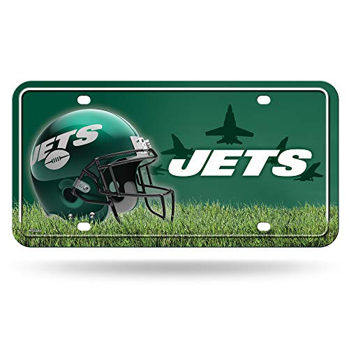 Rico Industries NFL New York Jets Metal License Plate Tag, 6 x 11.5-