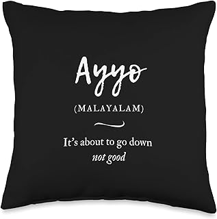 Malayalam saying, ayyo-gift for malayali, kerala, malayalee Throw Pillow