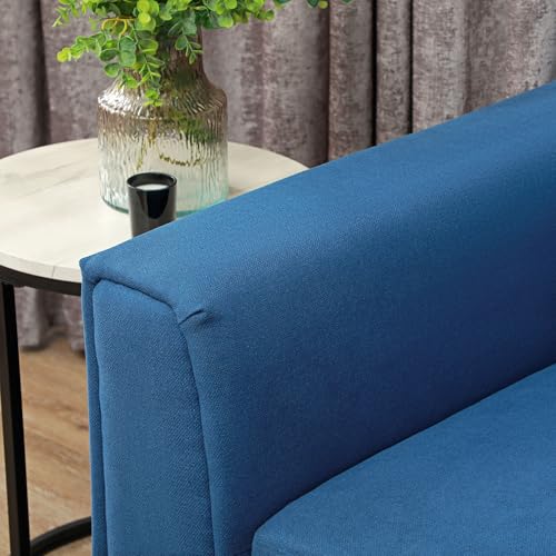 HOMCOM 3 Seater Sofa Bed, L Shaped Pull Out Sofa Bed with Storage, Convertible Click Clack Settee Sectional Sleeper Futon for Living Room, Office, Dark Blue - Image 7