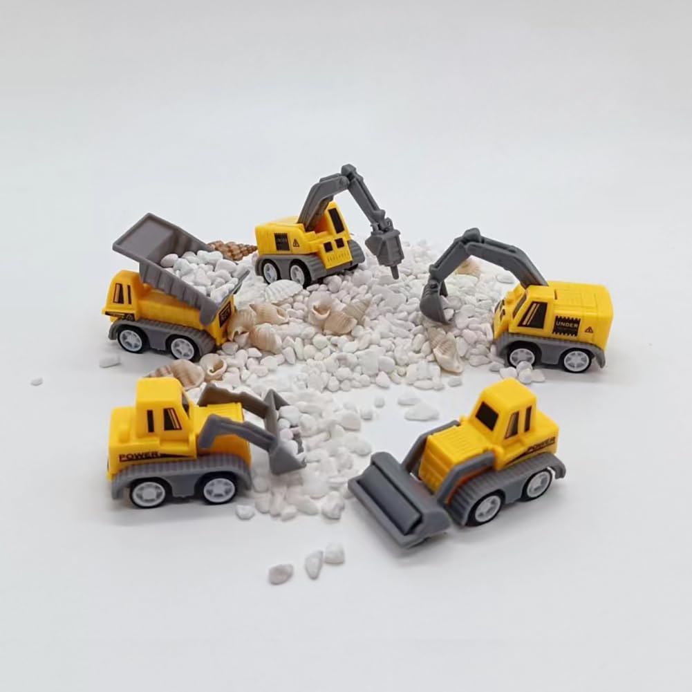 Wichtel Baustelle Set,Miniatur Puppenhaus Baustellenfahrzeuge Verkehrsschilder Zubehör,Bagger Traktor Kuchendeko,Technisches Fahrzeug Set,Wichtelbaustelle Wichtelzubehör für Tortendeko Wichteltür Deko