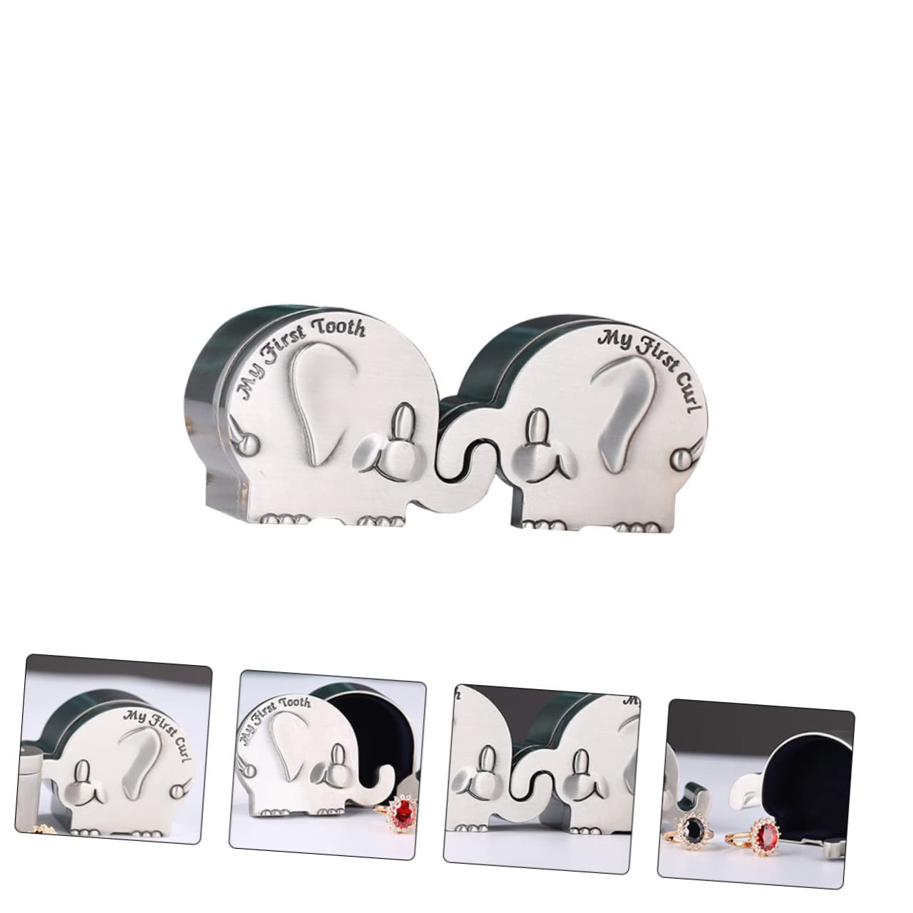 Homoyoyo 1 Par Caja De Recogida De De Leche Plata Organizador De para Niños Primer Organizador De Deciduos Perdidos Bebé Metal Bien Caja De Embalaje Recién Nacido