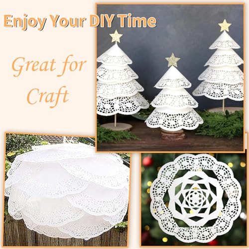 Svalor Paper Doilies Assorted Sizes, 4.5Inch 6.5Inch And 8.5 Inch Doilies For Food, 99 Pieces Disposable Lace Paper Doilies For Tables, Round Paper Placemats Bulk For Cakes Desserts Crafts thumb #2
