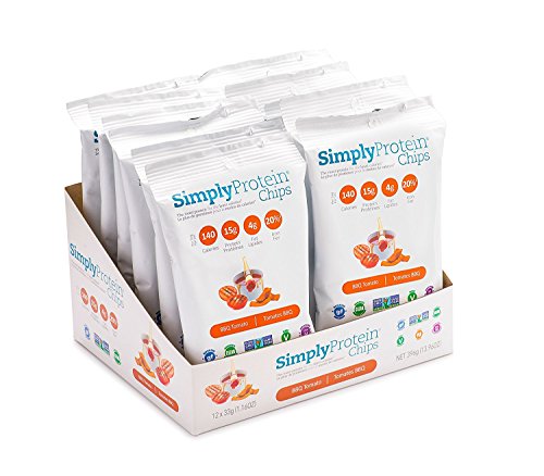 SimplyProtein Chips, BBQ, Pack of 12, Gluten Free, Non GMO, Vegan
