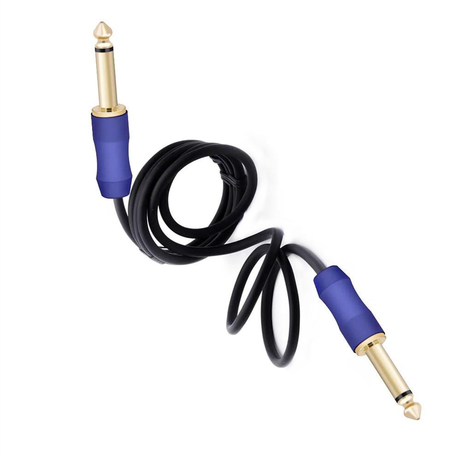 6,35 mm do 6,35 mm Mono Jack Audio niezbalansowany przewód TS do 1/4 ''calowej wtyczki Kabel wzmacniacza głośnikowego do klawiatury gitarowej Kabel do Instrumentów Gitarowych (Color : Blue, Size : 1