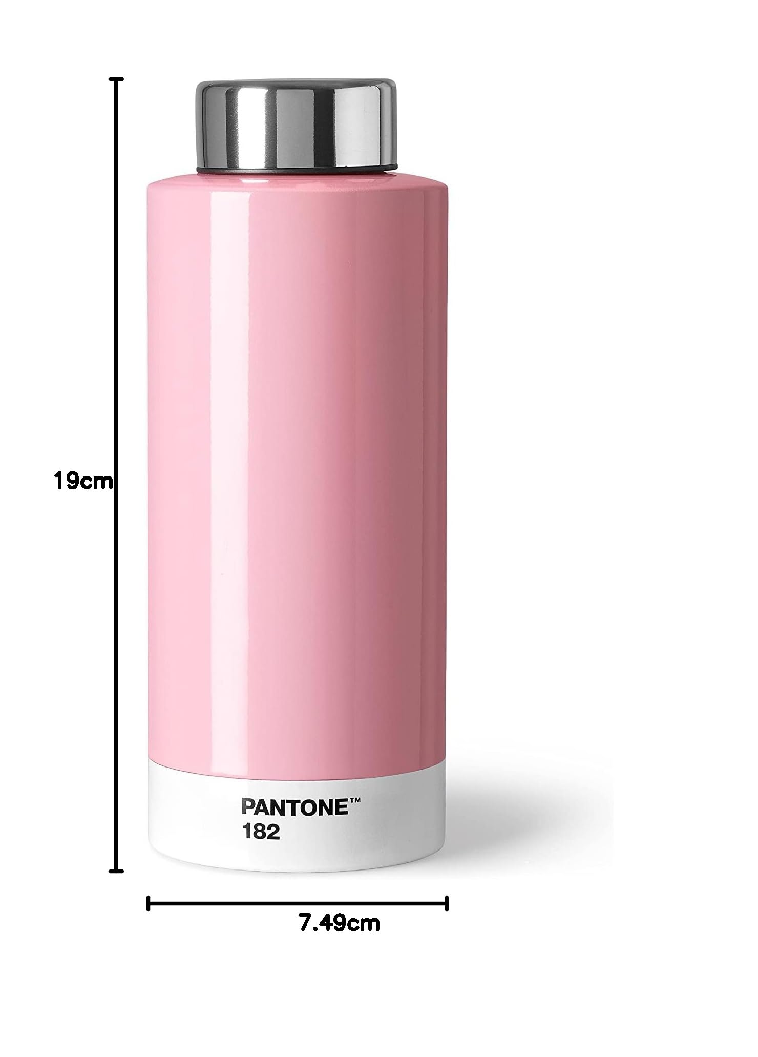 PANTONE Bouteille d'eau à double paroi en acier inoxydable avec fonction thermo-isolante, anti-fuite, 500 ml, rose clair 182