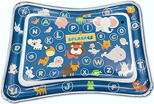 Product Image of the SplashEZ Water Mat for Babies – Inflatable Tummy Time Water Play Activity Mat with Animals & Letters Stimulates Brain Development – BPA-Free, Sensory Baby Boy & Girl Mats, 26x20x2.5 in.