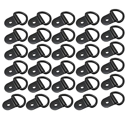 Naisfei 30 Pcs Small Steel D-Ring Tie Downs, D-Rings Anchor Lashing Ring Tie Down Ring for Mounting in Trailers Trucks RV Campers Vans ATV SUV Boats Motorcycles Floor Mount,etc