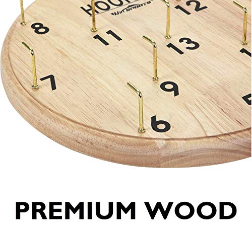 Win SPORTS Hook and Ring Toss Game for Kids & Adults – Outdoor and Indoor Fun, Exciting Gift Idea, Safe & Durable Design – Includes 13 Metal Hooks and 14 Rubber Rings