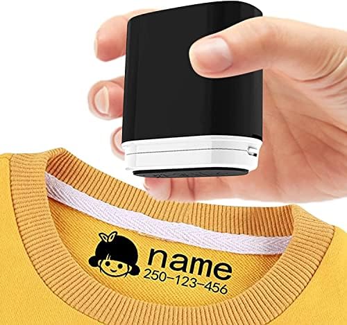 School Uniform Name Labels Stamp Textile Marker Clothing Name Stamp Waterproof School Name Stamp Clothes Ink Name Stamp Nursery Name Stamp (BY005-BLACK-Available 1000 Times)