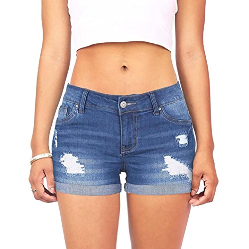 Women Jeans Shorts,Hemlock Teen Denim Shorts Pants Hot Pants Mini Ripped Shorts Trousers (XXL, Blue)