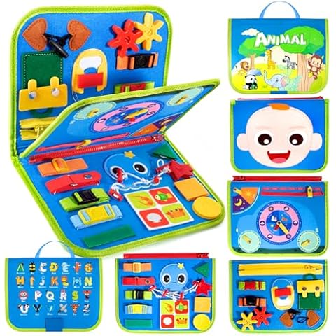 ULOVEME Busy Board for Toddlers - Montessori Toys for 1 2 3 4 Year Old Boys Girls Bithday Gift - Preschool Learning Toys Help Develop Fine Motor Skills - Toddler Travel Toys Cover