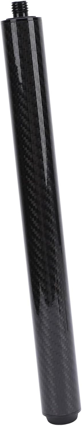 12 Inch Carbon Fiber Pool Cue Extender | Weighted Billiard Accessory for Control & Stability | Quick - Connect Extension with Rear Plug