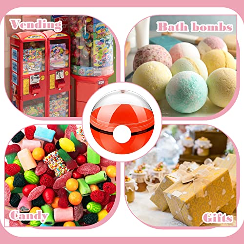 100 Pcs Vending Machine Capsules Bulk 2 Inch Clear Colored Round Capsule 7 Colors Gumball Machine Capsules Mini Claw Capsule Plastic Ball Favor Container With Label Stickers Black Tape For Party Favor #TOP6
