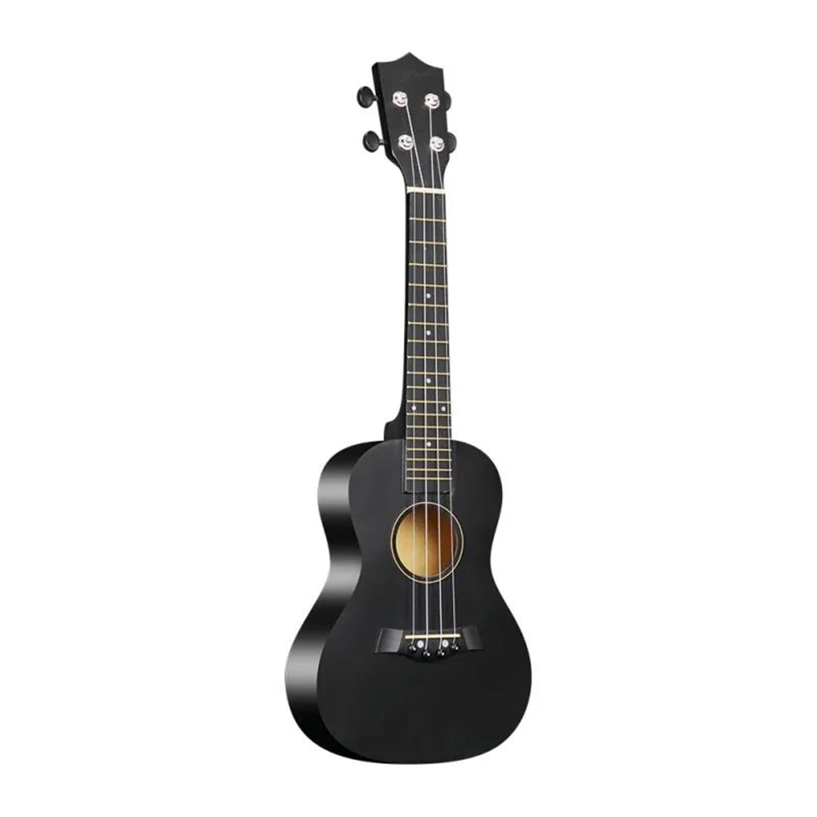 Leistungsart Ukulele 23 Zoll Akustik Ukulelen Set Mit Tasche Saiten Gurt Steg Nadel Kapodaster Plektrum Und Stimmgerät Für Anfänger(Black)