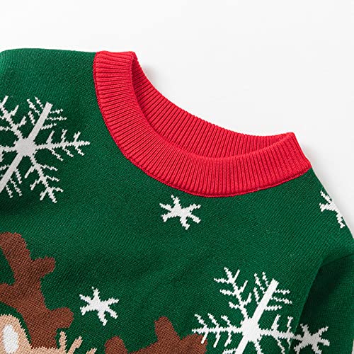 Toddler Boys Girls Christmas Deer Prints Sweater Long Sleeve Warm Knitted Pullover Knitwear Toddler Sweatshirt3