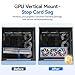 JEYI Vertical GPU 2-Slot Mount Bracket, Graphics Card Holder for PCIe 4.0 Riser Cable, Compatible with MATX,ATX,EATX PC Cases,Black（Not Include Riser Cable）