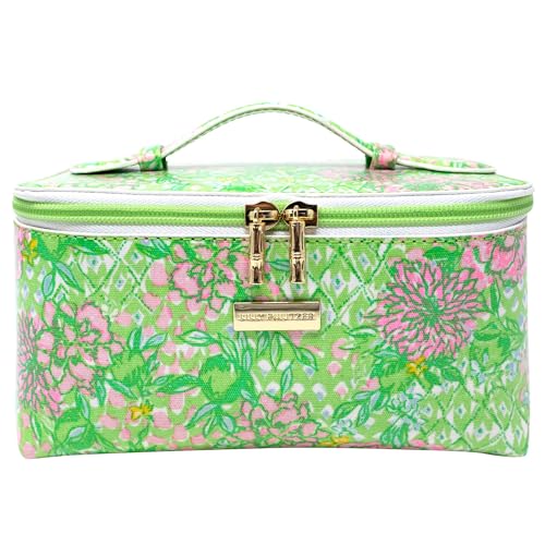 Lilly Pulitzer Cosmetic Bag for Women, Makeup Box with Zipper for Skincare, Lime Feeling Good2