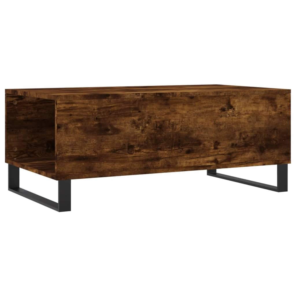 Homgoday Table basse chêne fumé 90 x 50 x 36,5 cm en bois d'ingénierie, table d'appoint pour salon, salle de réception d'invités, chambre à coucher et mobilier de bureau