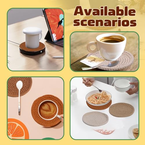 Image of UzecPk Crochet Kit for Beginners, Crochet Kit, 8 Pcs Crochet Coasters Kits with Crochet Yarn, Crochet Hook, Step-by-Step Instructions Video, Crochet Supplies Set Craft Kits for Adults