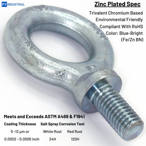 Lifting Shoulder Eye Bolt 1/2" Blue Bright Zinc Plated #TOP6