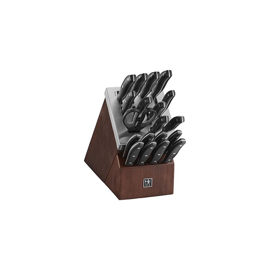 HENCKELS-JA-International-Definition-20-pc-Self-Sharpening-Block-Set-Brown-Black-Silver HENCKELS Definition 20-Piece Self-Sharpening Knife Block Set for Paring, Boning, Santoku, Chefs, Carving, Kitchen Shears, German Engineered Informed by 100+ Years of Mastery, Brown, Black, Silver
