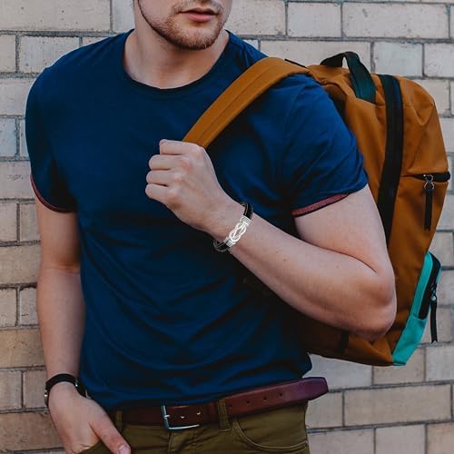 Pulsera de Cuero y Plata para Hombre 51c yiQluFL. AC SR38. SL1000