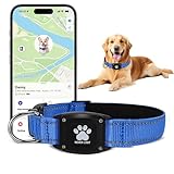 Myiwb GPS Dog Collar Tracker 2-in-1,Reflective Waterproof Pet Collar,iOS-Only,No Monthly Fees,Unlimited Range,Ideal for Dog Tracking pet Tracker,for Small Medium Large Dogs(L (16.6'-24'), Blue)