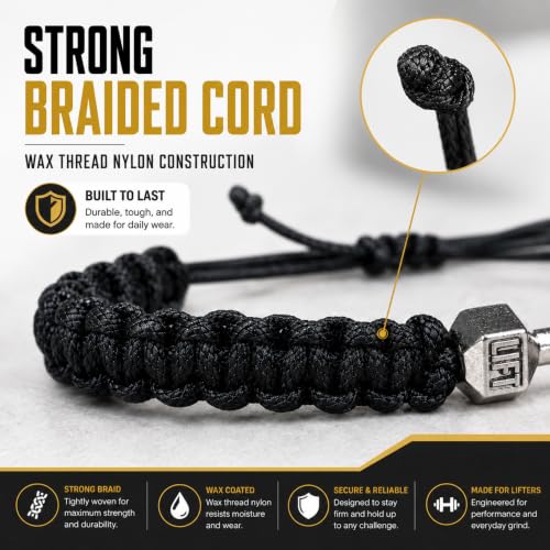 Pulsera ajustable con charm de mancuerna para fitness miniatura 5