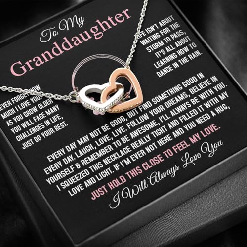 Larvincy Granddaughter Gifts From Grandma Grandpa - To My Granddaughter Necklace With Heartfelt Message & Elegant Box, Jewelry Gift For Birthday, Graduation, Valentines, Mothers Day, Christmas & More3