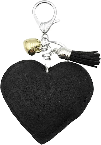 Unpafcxddyig Love Heart Keychain Rhinestone Bling Tassel Key Rings for Women