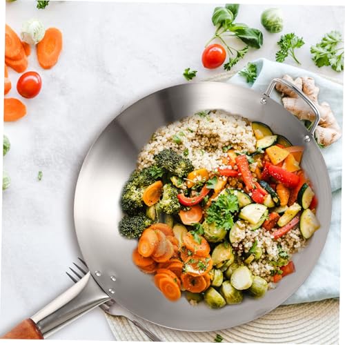 Wok de acero inoxidable Mikinona 12 pulgadas con mango miniatura 5
