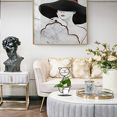 Marbrasse Desktop Glass Planter Vase Holder, Modern Creative Cat Plant Terrarium Metal Stand For Hydroponics Plants Home Garden Wedding Decoration Outdoor Planter Ideas (Style 2) #TOP4