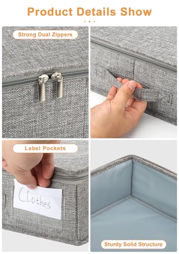 Image of punemi 4 in High Sturdy Low Profile Under Bed Storage, 2 Pack, Grey