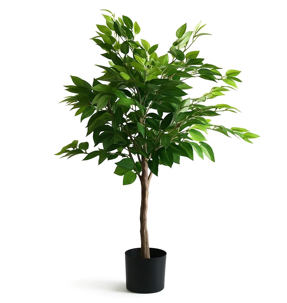 Ficus Artificial 105 cm | Árbol Decorativo Realista con Apariencia de Tronco Natural | Planta Artificial Elegante para Hogar y Oficina
