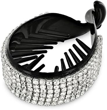Johnny Loves Rosie Women Silver Plated Glass Hair Band Anaya Sparkle Bun Surround