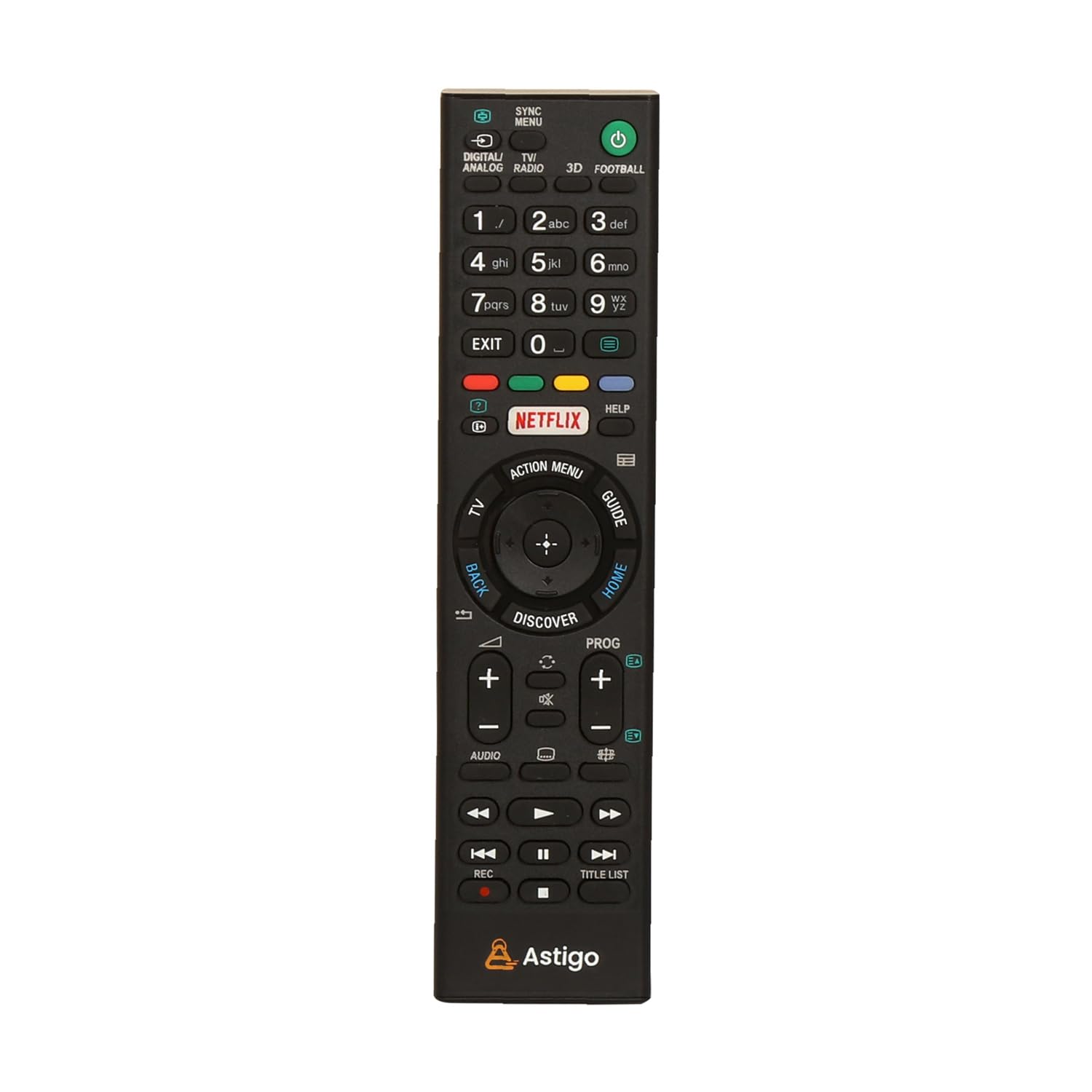 Astigo Remote Control Compatible for Sony Smart TV LED TV Function with 3D Football (Suitable for RMT-TX202P)