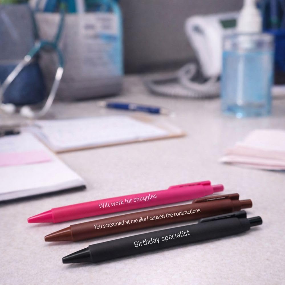 10PC Labor & Delivery Pens Hilarious Birth Humor Quotes Funny Sayings Medical Pen Office Desk Accessories Gift for Postpartum Neonatal Nurse Midwives Birth Coach Doula OB OBGYN Maternity Staff L&D image 4